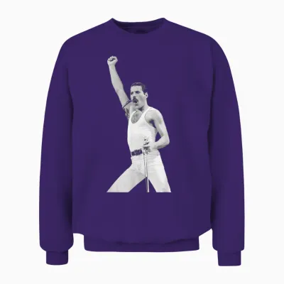 Freddie Mercury Queen Live Aid Wembley Stadium 1985 Unisex Sweatshirt - Purple