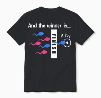 Its a Boy Funny Baby Shower Gender Reveal Gift Unisex T-Shirt - Black