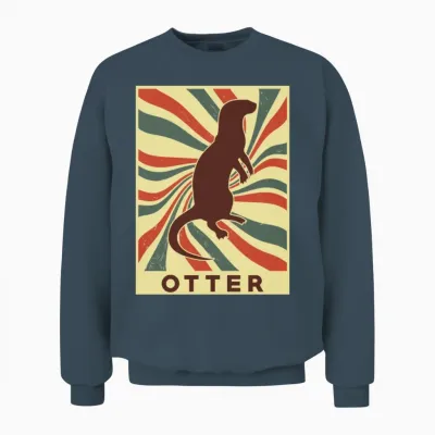 Otter Retro Vintage Unisex Sweatshirt - Dark Heather