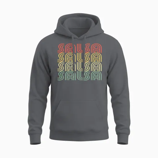 Salsa Retro Design Unisex Hoodie in Charcoal