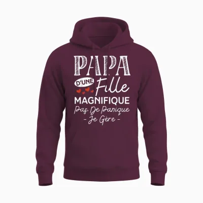 Dad from a Daughter Gorgeous Personalized Gift for Dad T-Shirt, Black, S Unisex Hoodie - Maroon