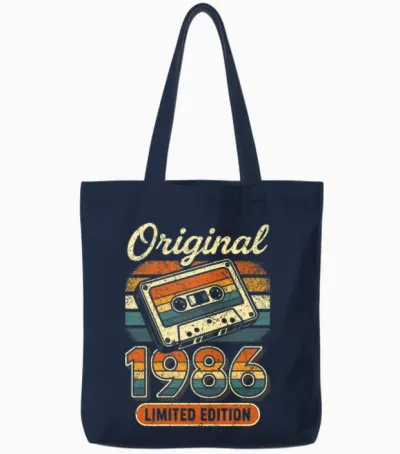 40. Geburtstag Mann Frau 40 Jahre Deko 1986 Geschenk Lustig Tote Bags - Navy