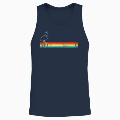 Flamingo Retro Unisex Tank Top - Navy