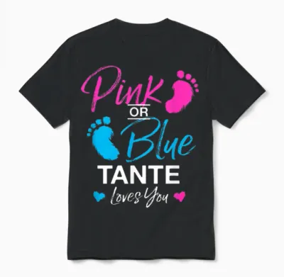 Gender Reveal Tante Babyparty Great-Tante Unisex T-Shirt - Black