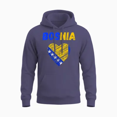 Bosnien-Flagge, Urlaub, Bosnien-Herz, Bosnien-Flagge Unisex Hoodie - Heather Sport Dark Navy