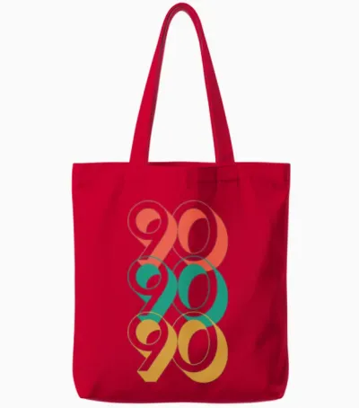 Retro 90s Tote Bags - Red