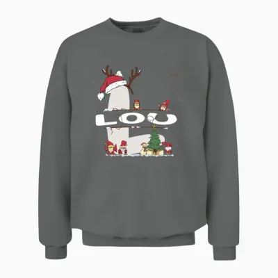 Lou Christmas - Lou Name Funny Xmas Unisex Sweatshirt - Graphite Heather