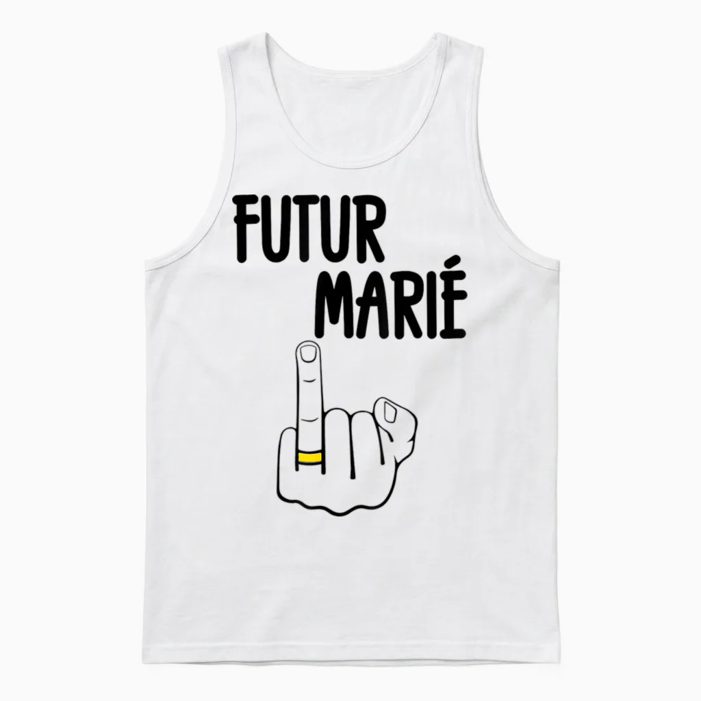 Futur Marié Enterrement Vie De Garçon Evg Humour T-Shirt, White, S Unisex Tank Top in White