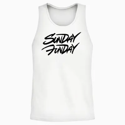 Sunday Funday Unisex Tank Top - White