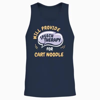 Provide Speech Therapy for Cart Noodle Funny Unisex Tank Top - Navy