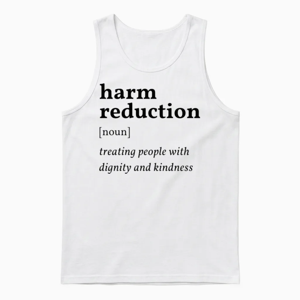 Harm Reduction Definition - Public Health Quote Unisex Tank Top in White