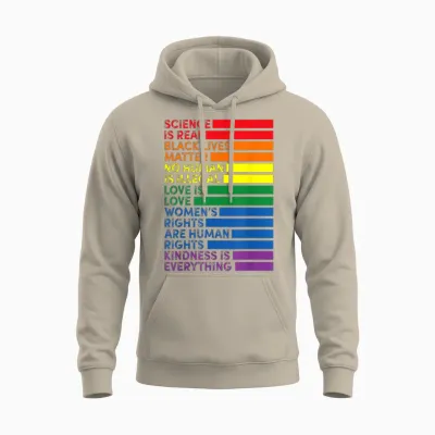 Lgbt Pride Flag Rainbow Lesbian Transgender Homo T-Shirt, Black, S Unisex Hoodie - Sand