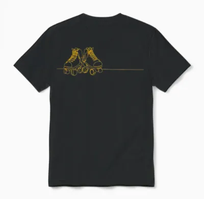 Retro Roller Skating Unisex T-Shirt - Black