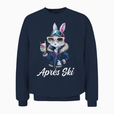 Apres Skihaserl Party Design Ski Rabbit Ski Outfit Unisex Sweatshirt - Navy