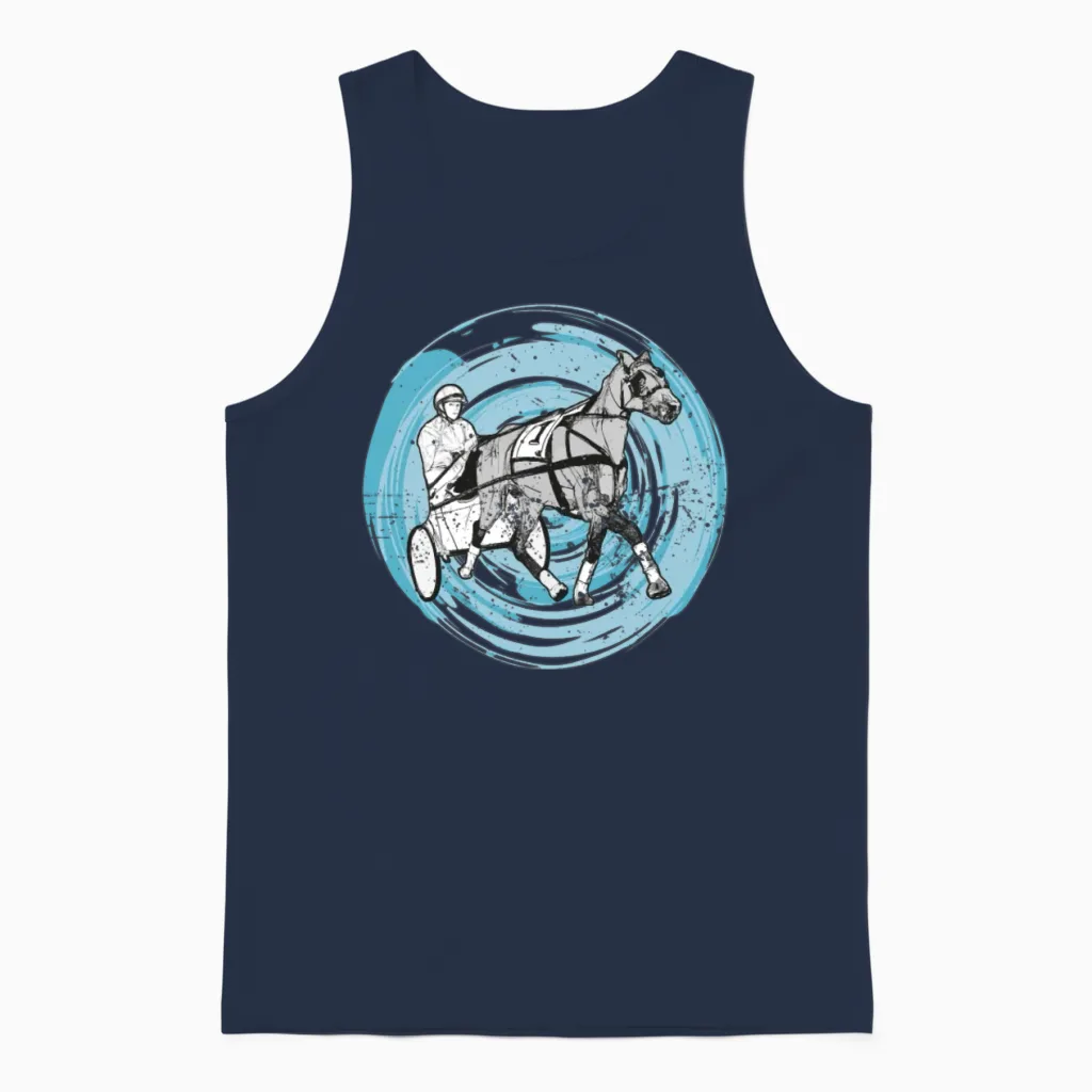 Trotting Horse Sulky Horses Trotting-Race Unisex Tank Top in Navy
