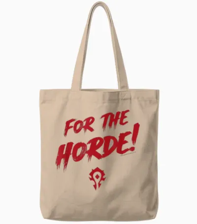 World of Warcraft for the Horde! Epic Quote Big Chest Logo Tote Bags - Natural