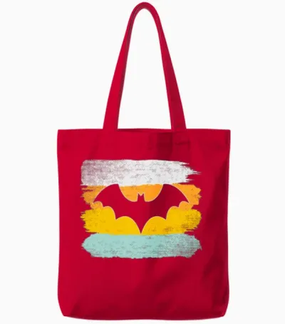 Bat Retro Tote Bags - Red