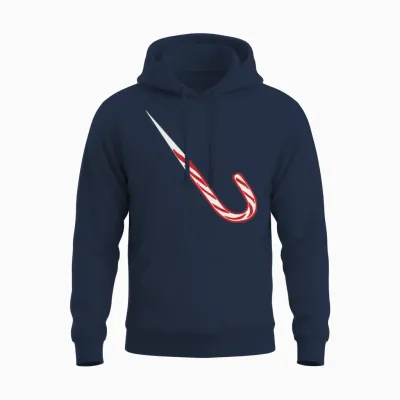 Candy Cane Shiv Unisex Hoodie - Navy
