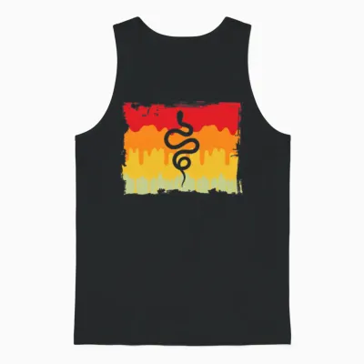Snake Retro Unisex Tank Top - Black