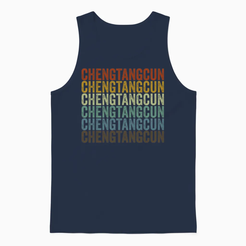Chengtangcun China Retro Vintage Unisex Tank Top - Navy