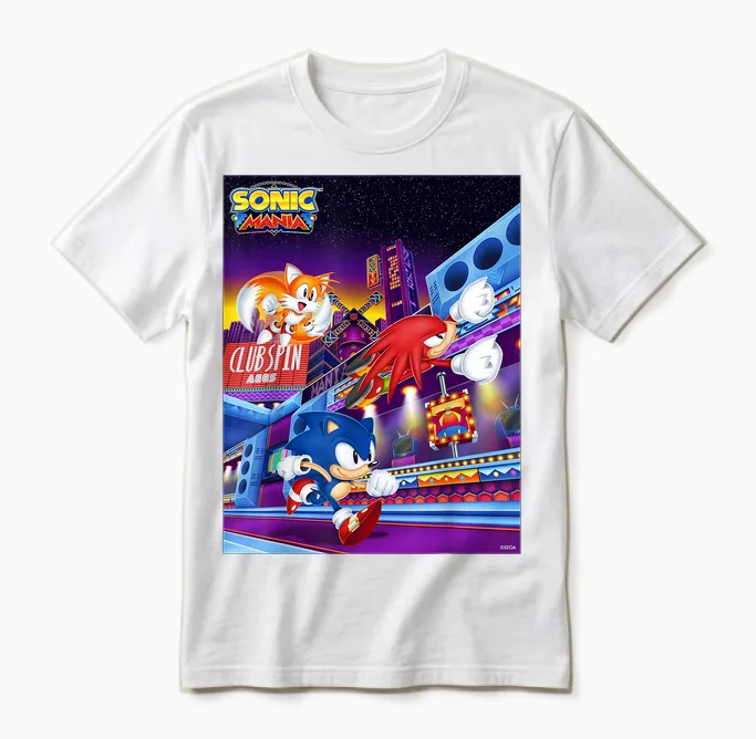 Sonic the Hedgehog - Sonic Mania Club Spin Unisex T-Shirt in White