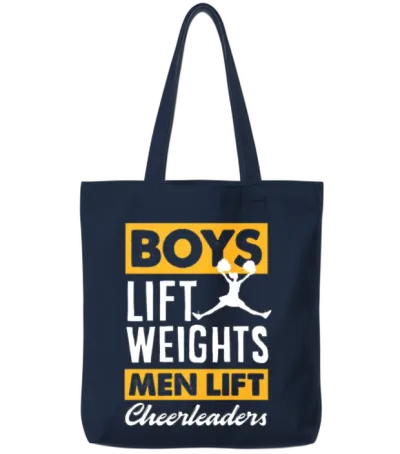 Male Cheerleading Male Cheerleader Tote Bags - Navy