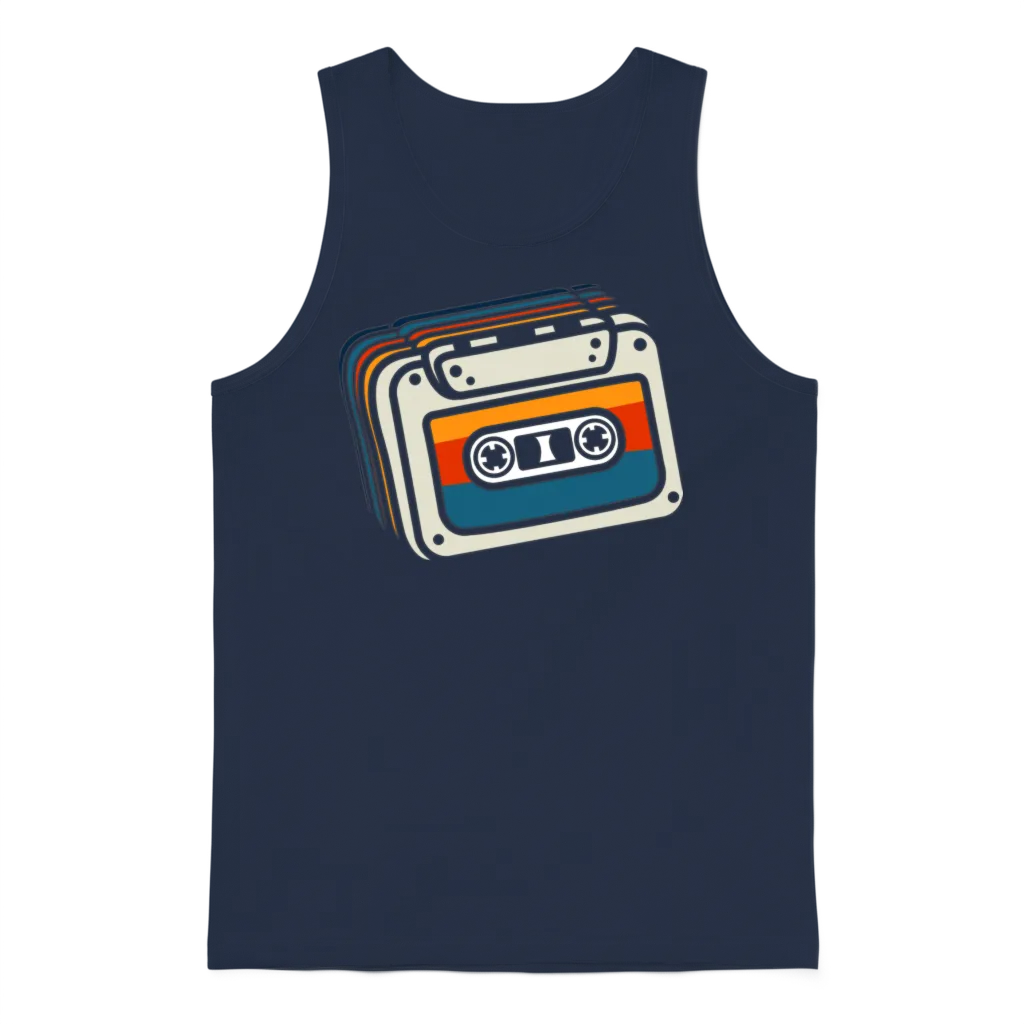 Retro Music โ Lovers Unisex Tank Top - Navy