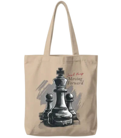 Chess Just Keep Moving Forward Tote Bags - Natural