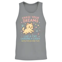 Chase Your Dreams Cat — Lovers Gift Unisex Tank Top - Sport Grey – 2
