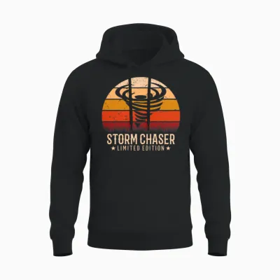 Retro Tornado Twister Hurricane Lover Unisex Hoodie - Black