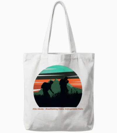 Hike Alaska Tote Bags - White