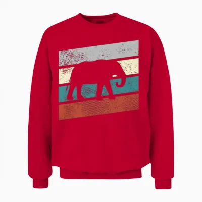 Elephant Retro Unisex Sweatshirt - Red