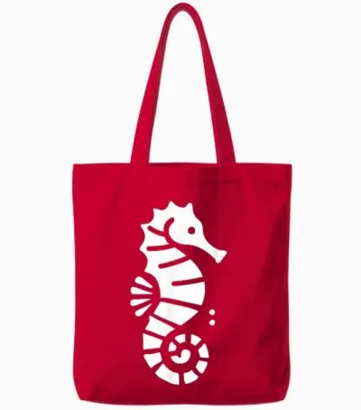 Seepferdchen - Ocean Wildlife Tote Bags - Red