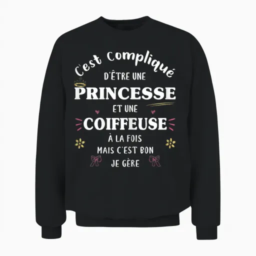 Dressing Table and Princess Both Funny Original Humour Women's T-Shirt, Black, Female X-Small Unisex Sweatshirt - Black