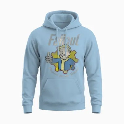 Fallout Video Game Prepare for the Future Vault Boy Unisex Hoodie - Light Blue