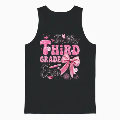 In My Third Grade Era Coquette Back to School Teacher Girl Unisex Tank Top - Black
