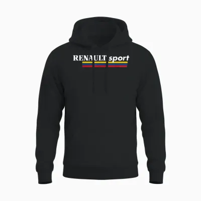 Renault Sport 1980s Retro Car Logo Unisex Hoodie - Black