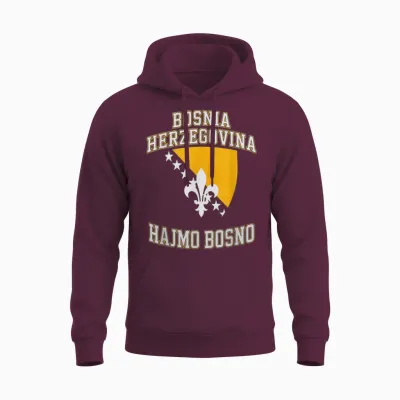 Proud Bosnia Dragon Hajmo Bosno Country Favorite Cheer Game Unisex Hoodie - Maroon