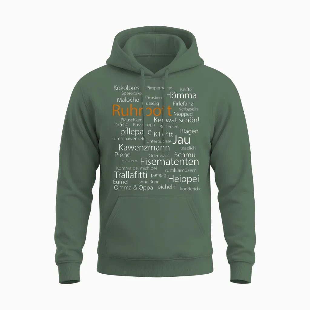 Ruhrpott Language Dortmund Bochum Hömma Ruhr German Unisex Hoodie in Military Green