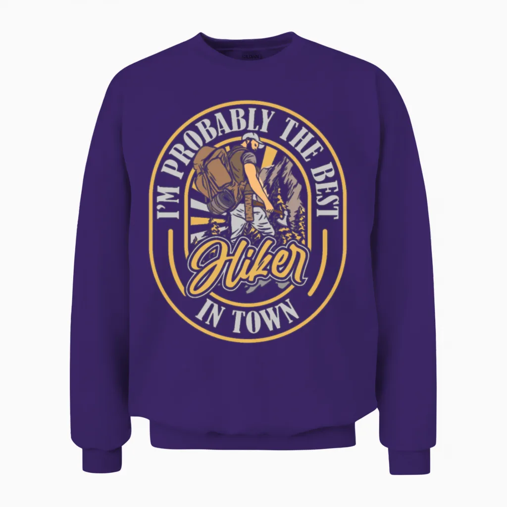 Hiking Hike Funny & Outdoors Gift Unisex Sweatshirt in Purple
