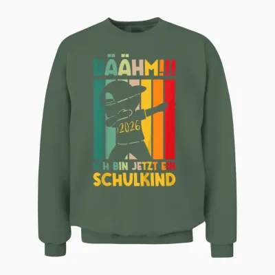 Kinder Einschulung Schuljunge Ich Bin Jetzt Ein Schulkind 2026 Unisex Sweatshirt - Military Green