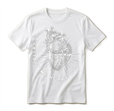 Valentine's Day Heart Kickstart My Heart Unisex T-Shirt - White