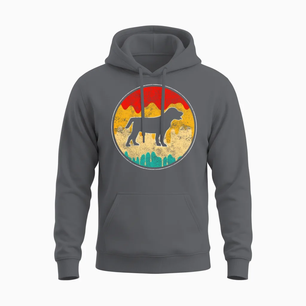 Dog Retro Lovers Unisex Hoodie in Charcoal