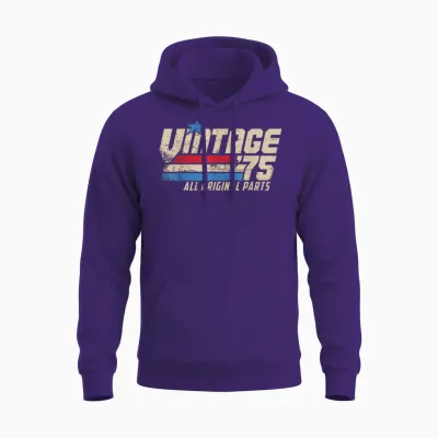 Vintage '75 Retro Birthday Top for Men 50th 1975 Dad Usa 50 Unisex Hoodie - Purple