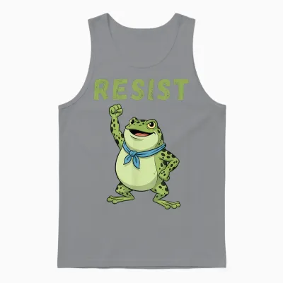 Portland Resist Frog, Pacific Resistance, Frog Demonstration 2025 Unisex Tank Top - Sport Grey