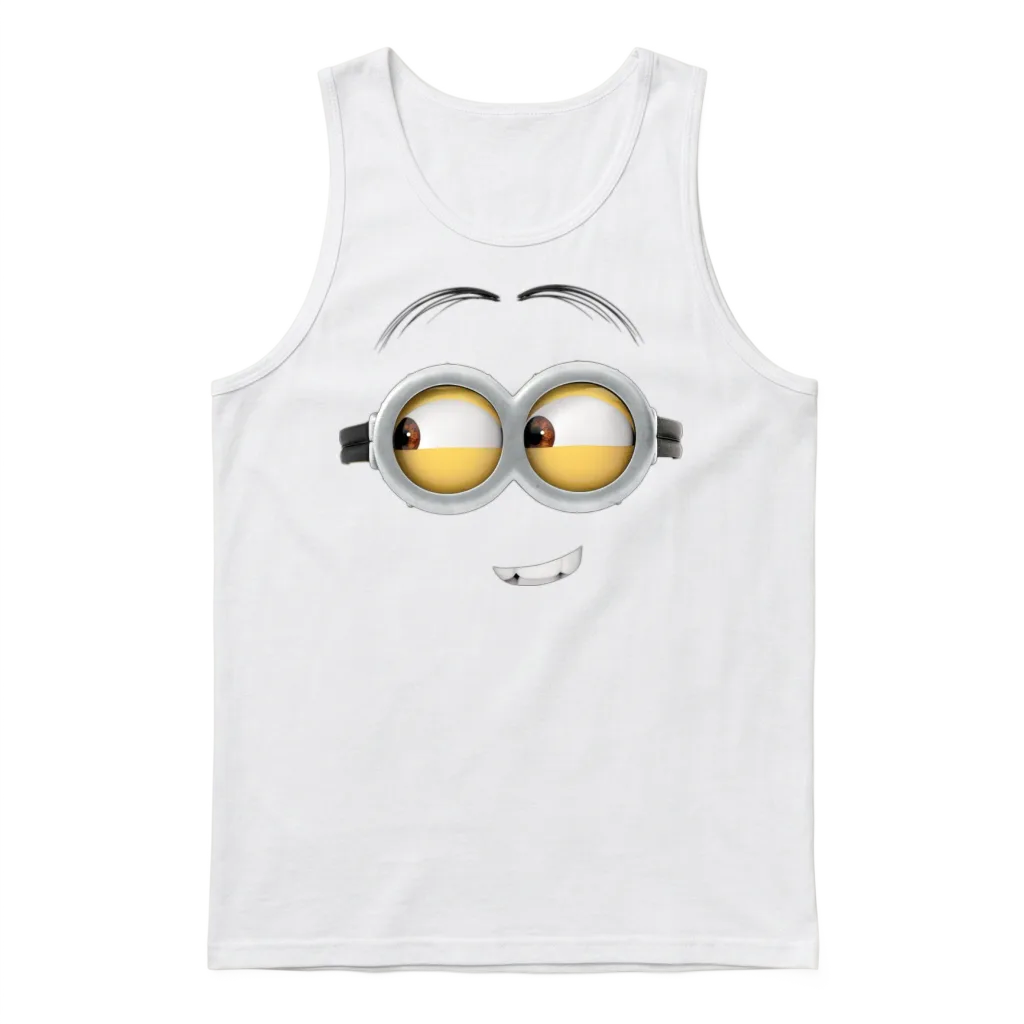 Minions Dave Face Costume โ Halloween Gift Unisex Tank Top - White