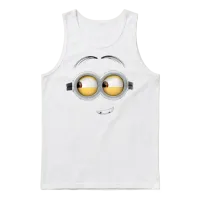 Minions Dave Face Costume — Halloween Gift Unisex Tank Top - White – 1