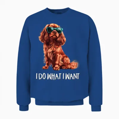 Ruby Cavalier King Charles Spaniel Long Sleeve, Black, S Unisex Sweatshirt - Royal