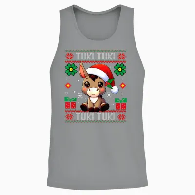 Mi Burrito Sabanero Mexican, Donkey Latino Ugly Christmas Unisex Tank Top - Sport Grey