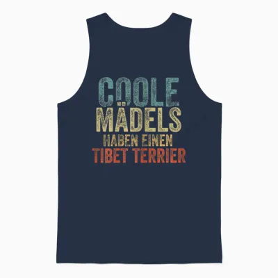Coole Mädels Haben Einen Tibet Terrier T-Shirt, Black Unisex Tank Top - Navy